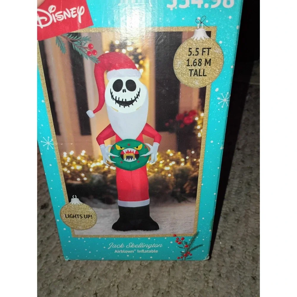 Gemmy 114393 Jack Skeleton Inflatable Christmas 2022 Used 5.5ft